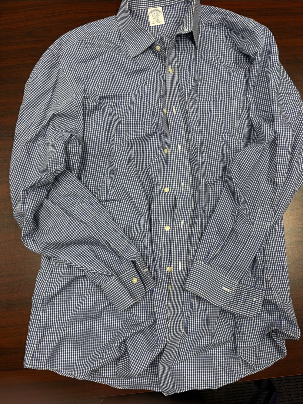 Brooks Brothers Blue and White Gingham Button-Down Shirt